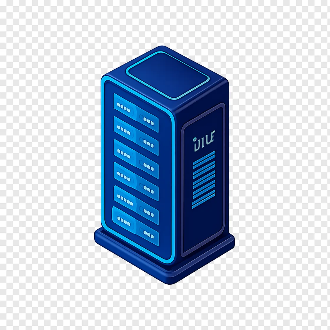 AI Data Center Server Rack PNG With Transparent Background