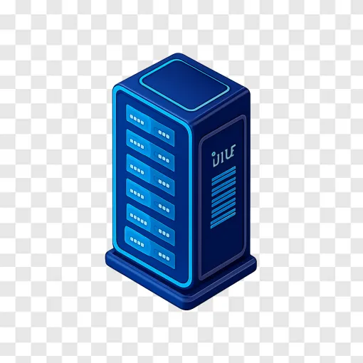 AI Data Center Server Rack PNG With Transparent Background