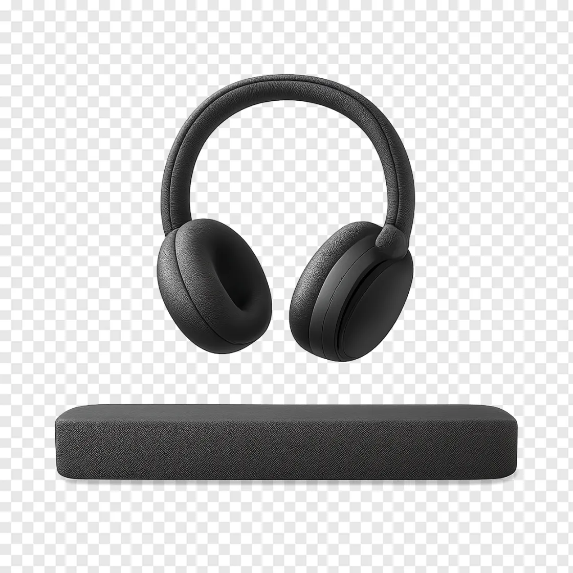 Wireless Headphones And Soundbar PNG Transparent Image