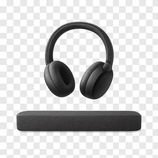 Wireless Headphones And Soundbar PNG Transparent Image