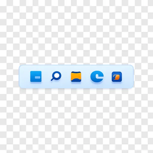 Windows 11 Taskbar PNG Icon And UI Element