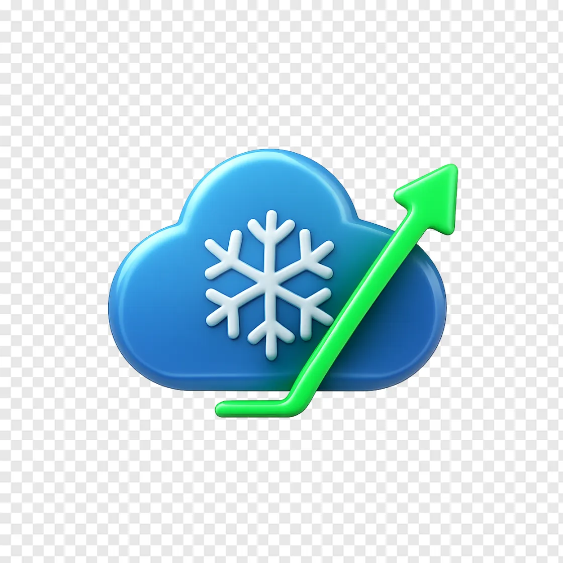 Snowflake Stock And Cloud Data PNG Image For Financial Presentations