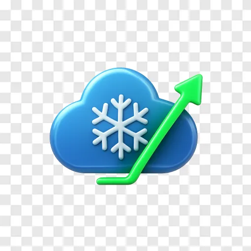 Snowflake Stock And Cloud Data PNG Image For Financial Presentations