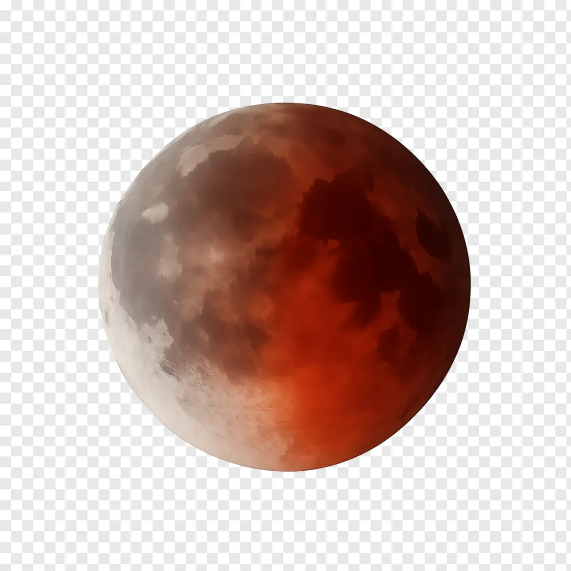 Glowing Lunar Eclipse PNG Image With Transparent Background