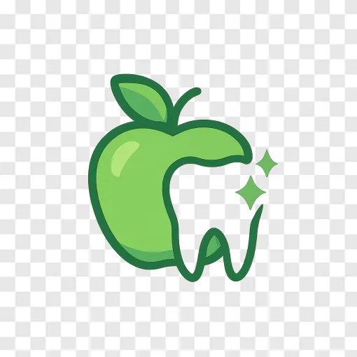 Healthy Apple And Tooth PNG For Dental Care Design