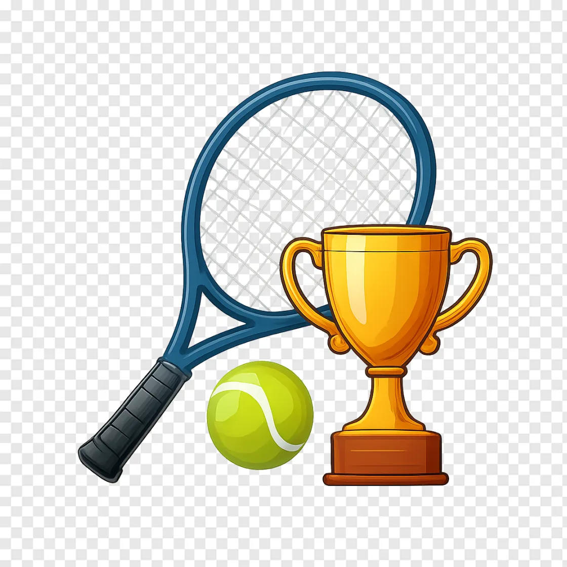 Tennis Racket And Ball PNG For Sports Design