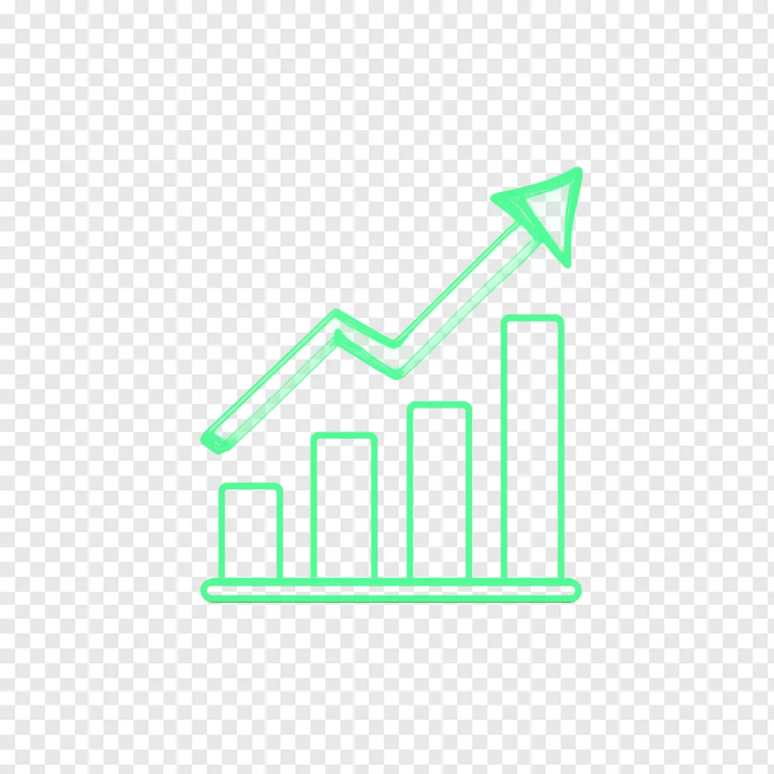 Stock Market Rising Chart PNG Transparent Background