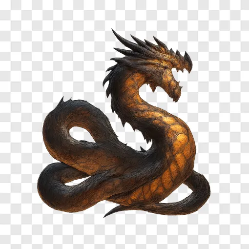 Snake Elder Dragon Fantasy Monster PNG Transparent Image