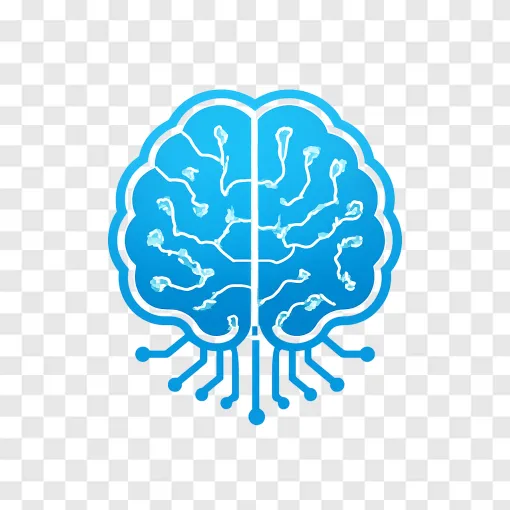 Artificial Intelligence AGI Brain PNG Graphic For Tech Designs