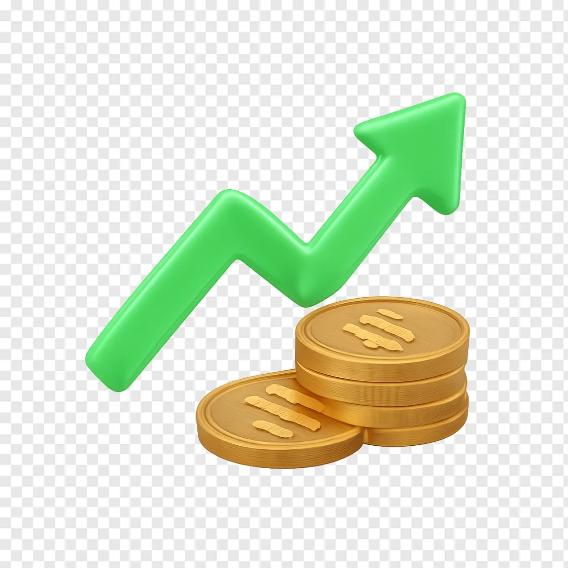 Stock Market Upward Arrow PNG Transparent Image
