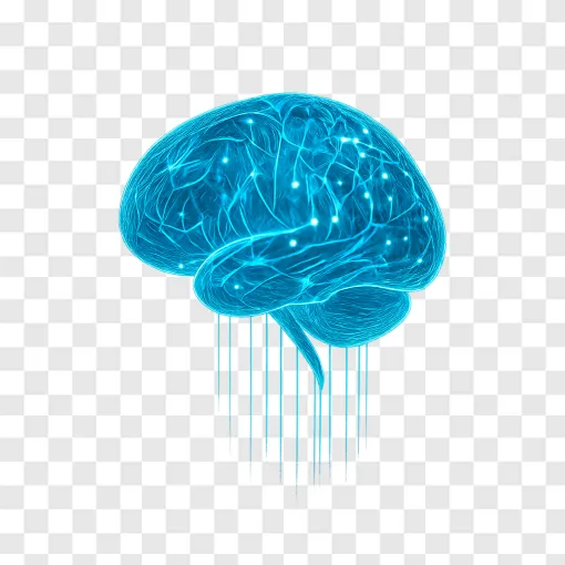 Futuristic Artificial Intelligence Brain PNG