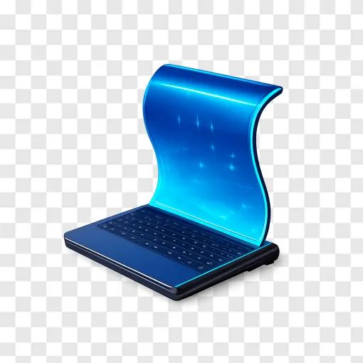 Futuristic Rollable Laptop PNG Transparent Image