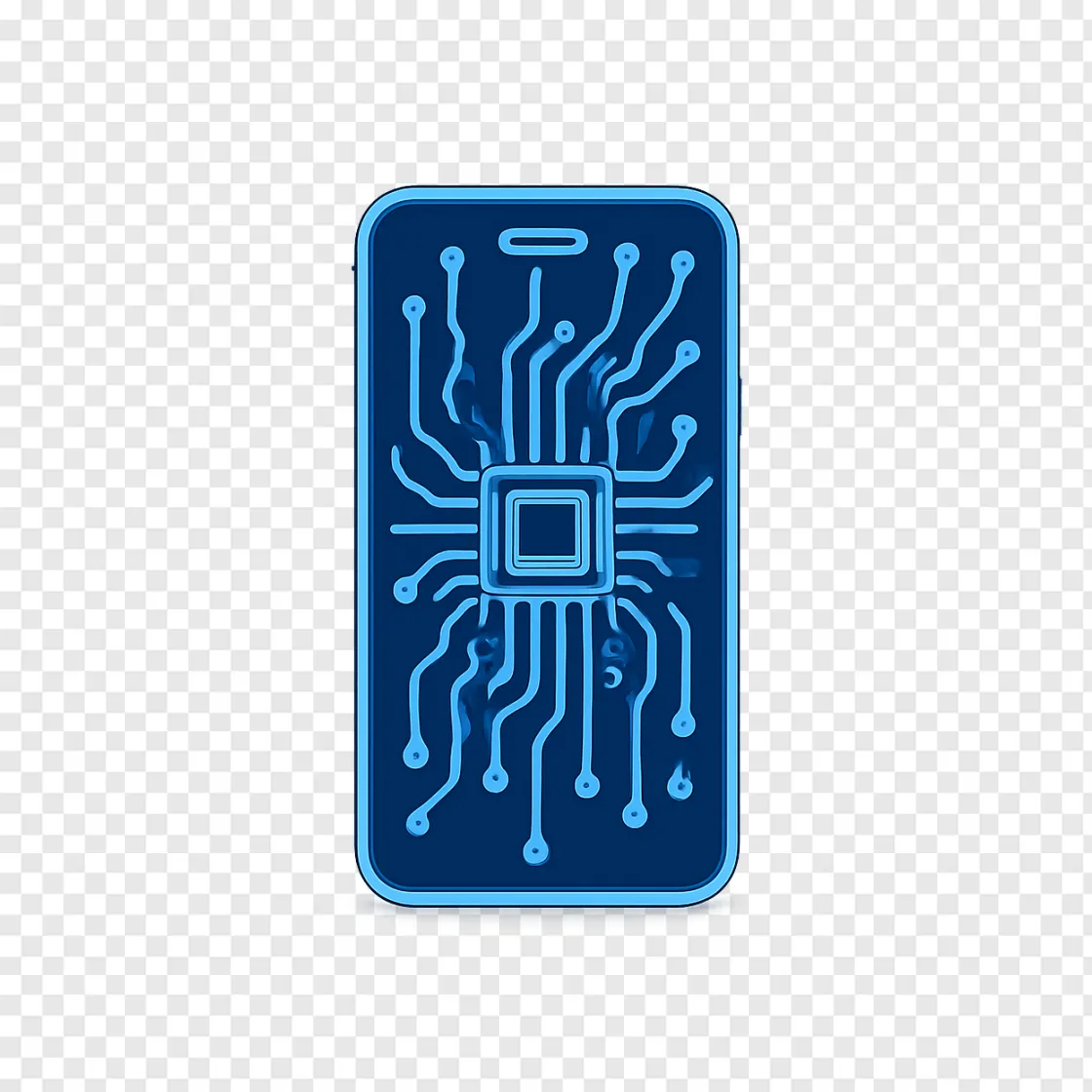 Futuristic Smartphone Chip PNG Image