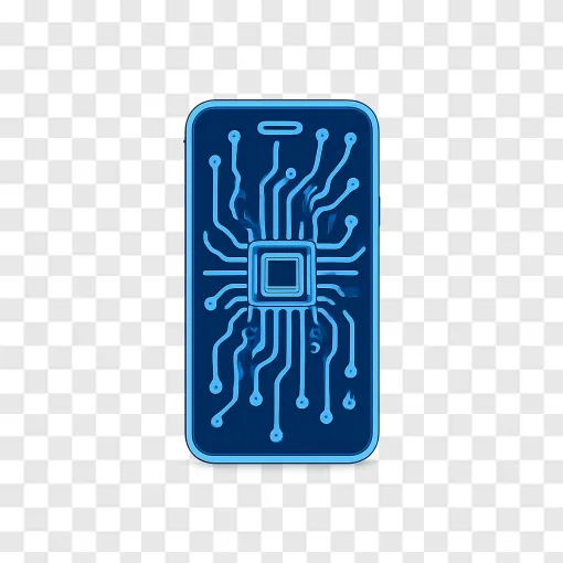 Futuristic Smartphone Chip PNG Image