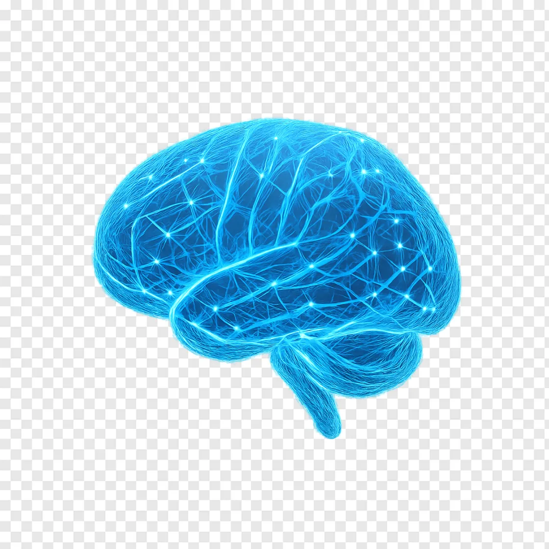 Futuristic AI Brain PNG Transparent Background