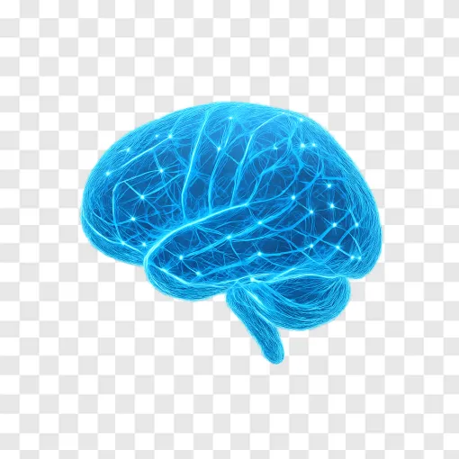 Futuristic AI Brain PNG Transparent Background