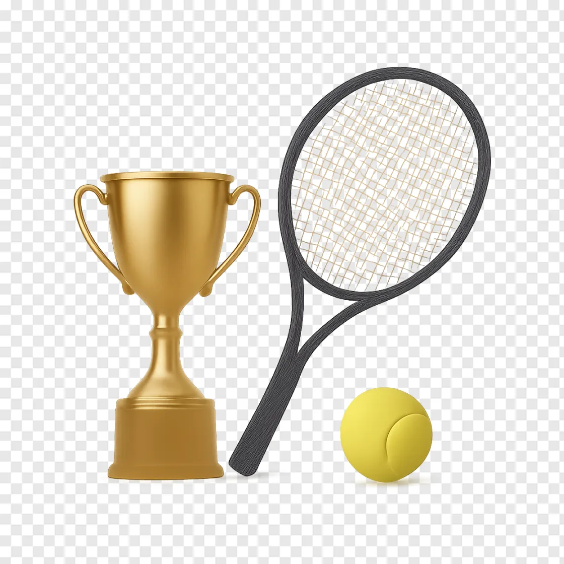 Tennis Trophy PNG: Golden Award For Sports Design