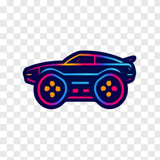 Retro Gaming Car PNG Graphic For Gamers