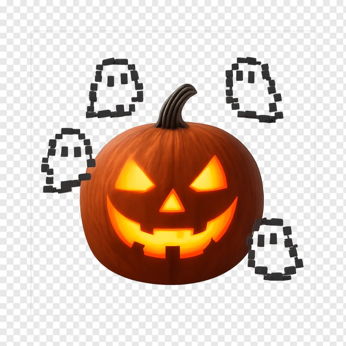 Halloween Gaming Pumpkin PNG Transparent Background