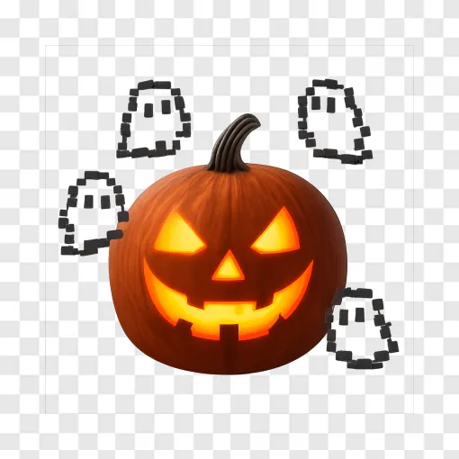 Halloween Gaming Pumpkin PNG Transparent Background