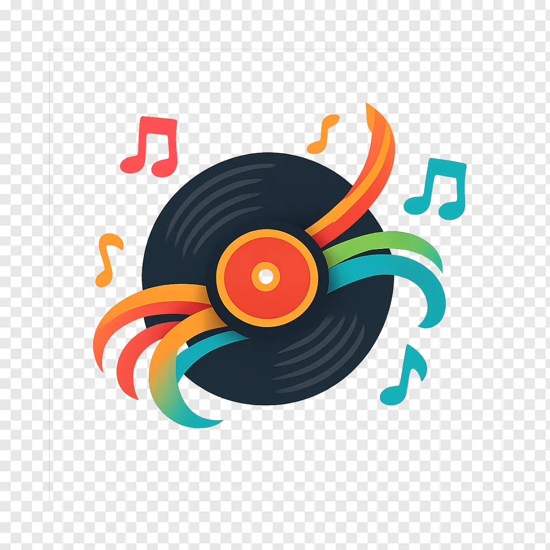 Retro Vinyl Record Music PNG Transparent Image