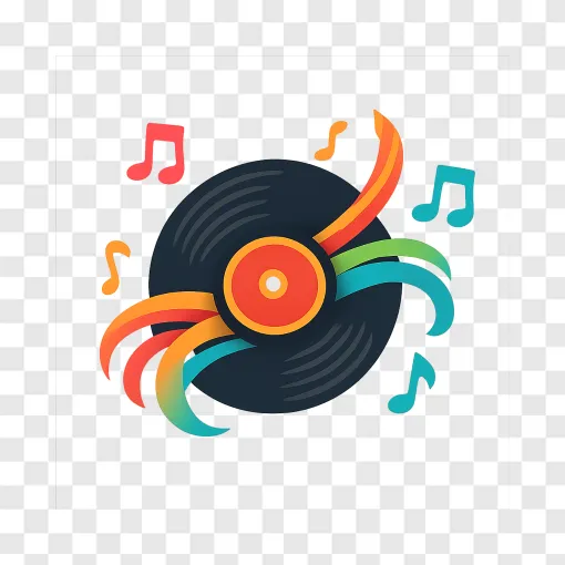Retro Vinyl Record Music PNG Transparent Image