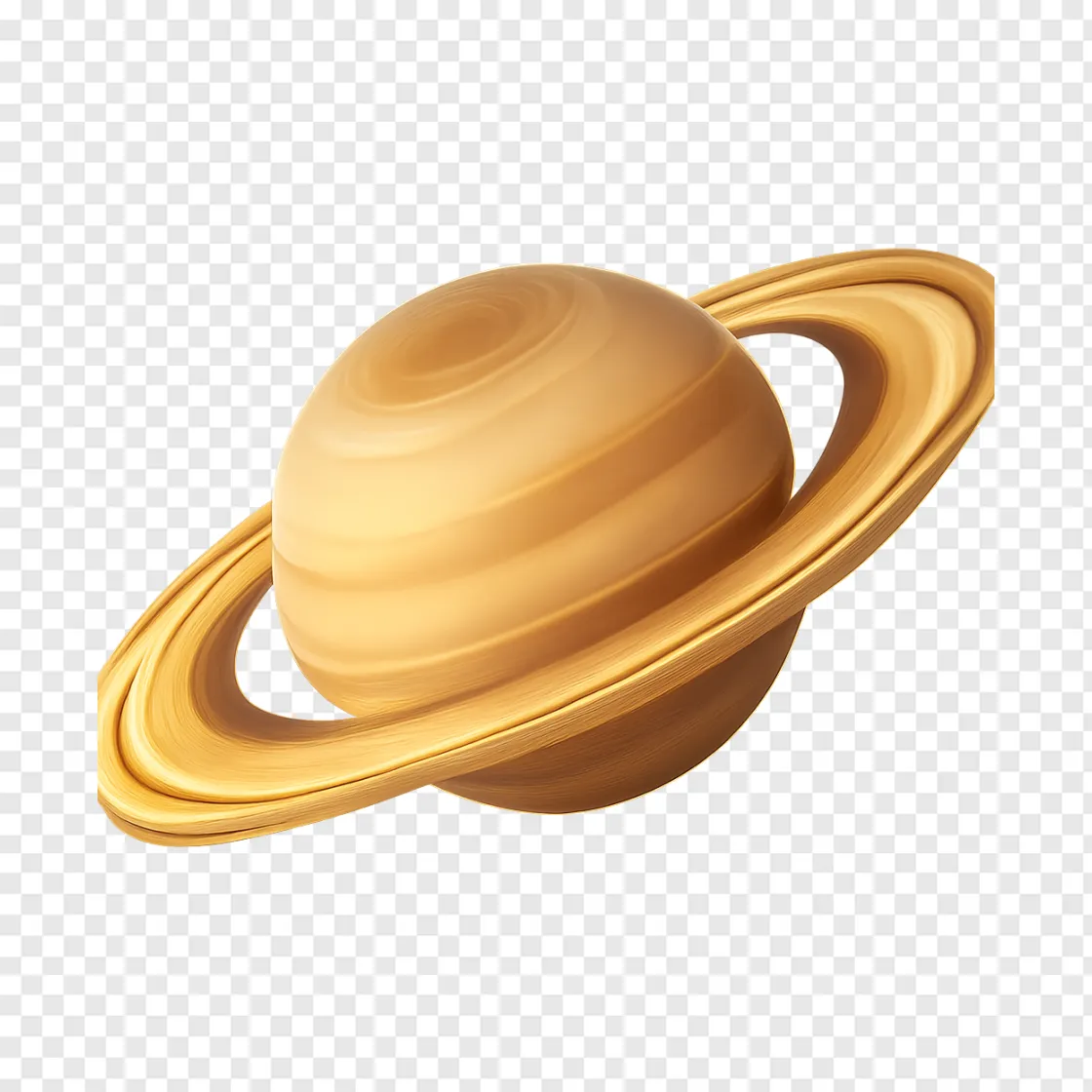 Saturn Planet With Rings PNG Transparent Background