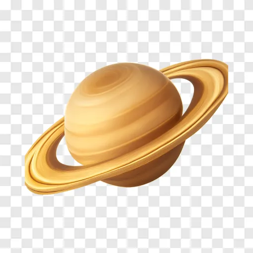Saturn Planet With Rings PNG Transparent Background