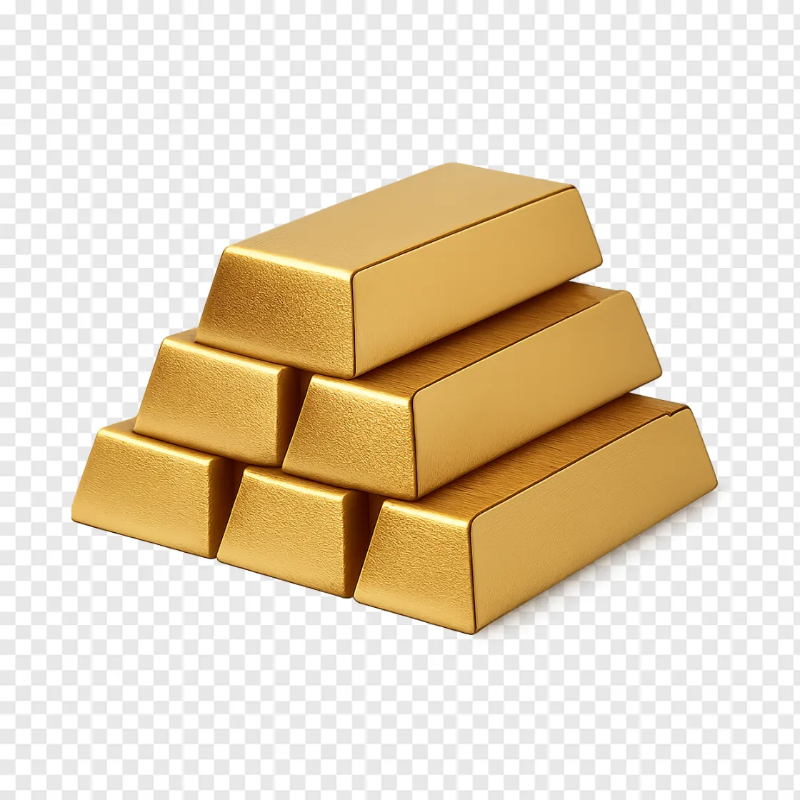 Gold Bullion PNG Image For Financial Designs