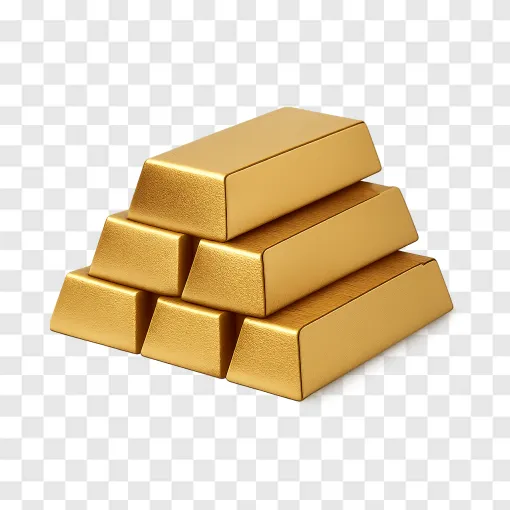 Gold Bullion PNG Image For Financial Designs
