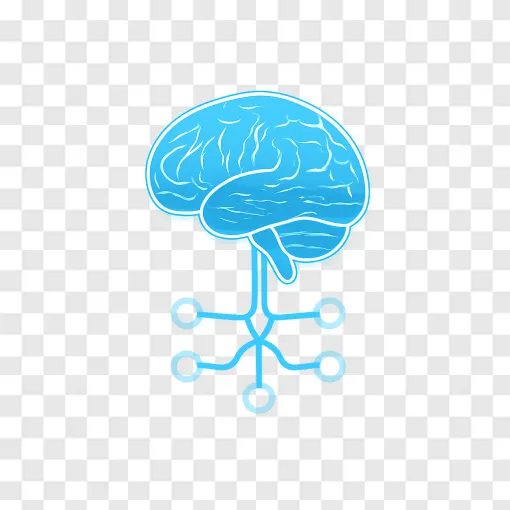 Futuristic AI Brain PNG Transparent Background