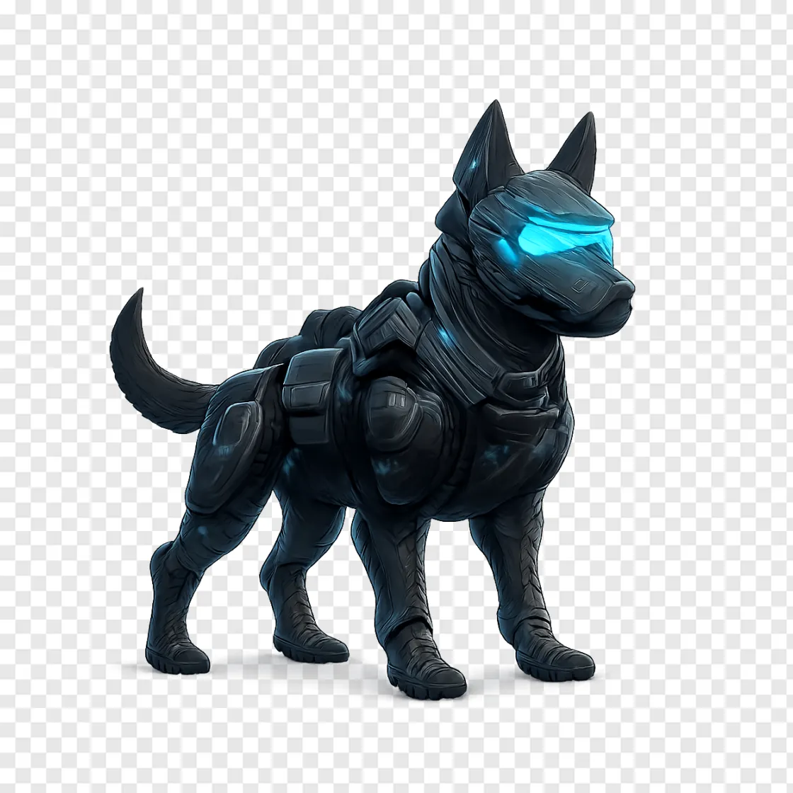 Cybernetic Combat Dog PNG Transparent Background