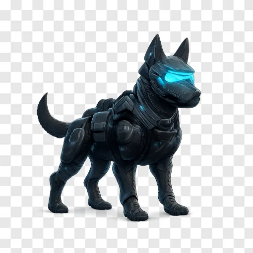 Cybernetic Combat Dog PNG Transparent Background