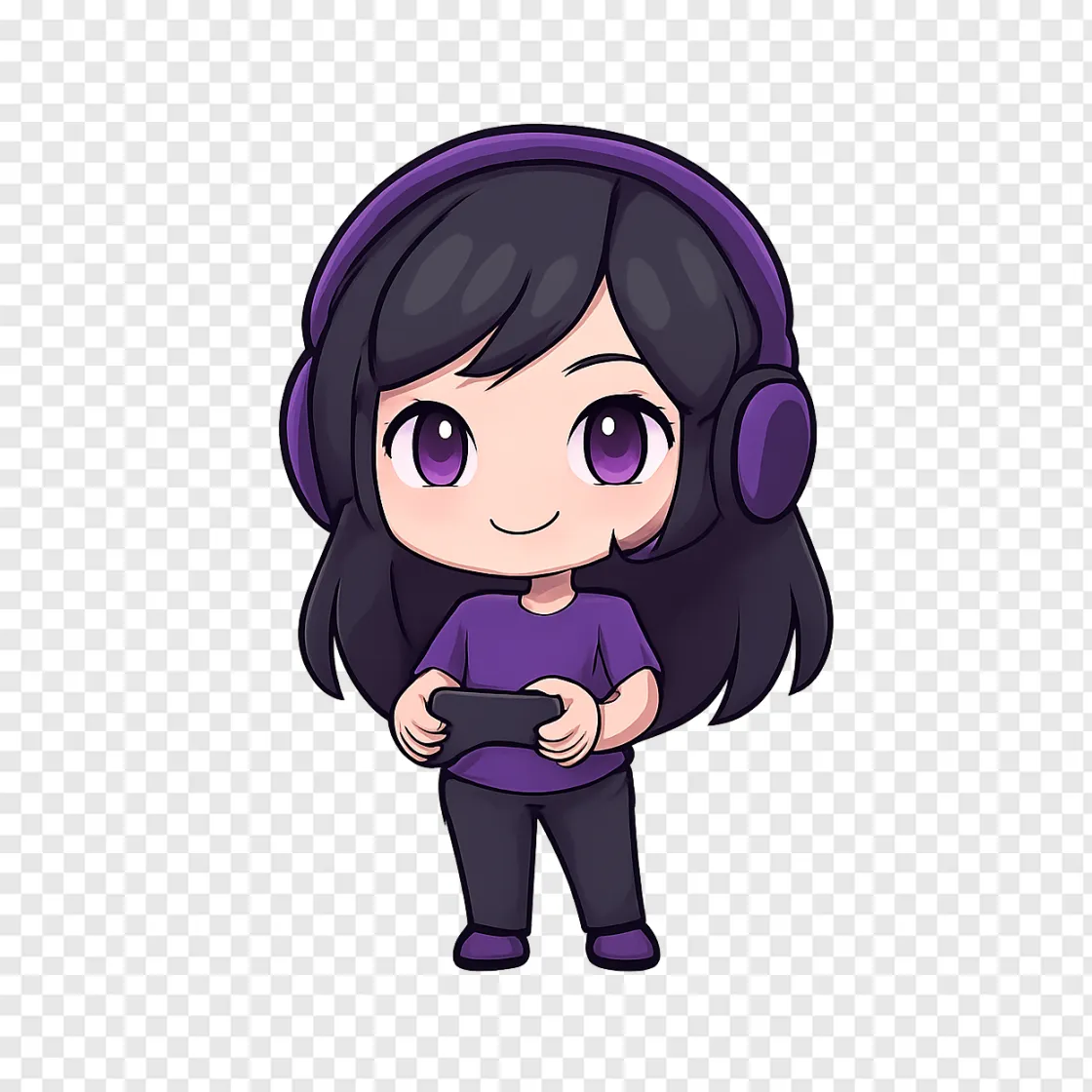 Ender Girl Gaming Character PNG Transparent Background
