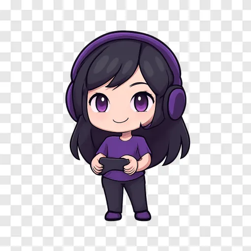 Ender Girl Gaming Character PNG Transparent Background