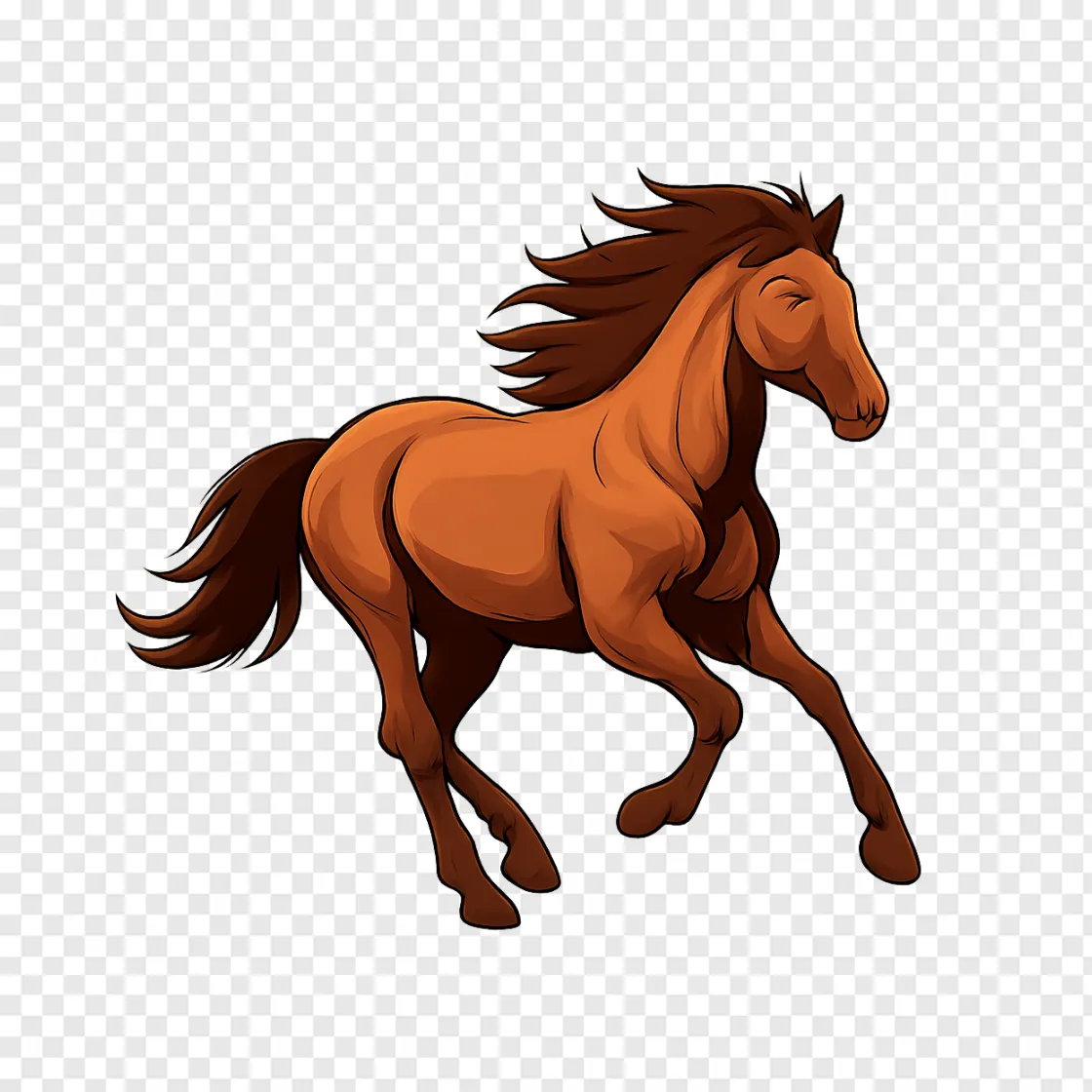 Wild Horse PNG: Majestic Running Stallion Transparent Image
