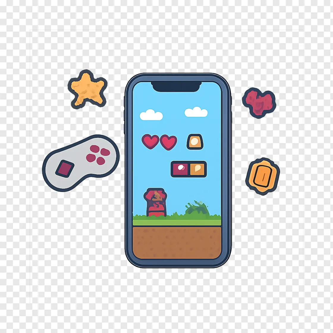 Mobile Gaming Concept PNG Graphic For Creators