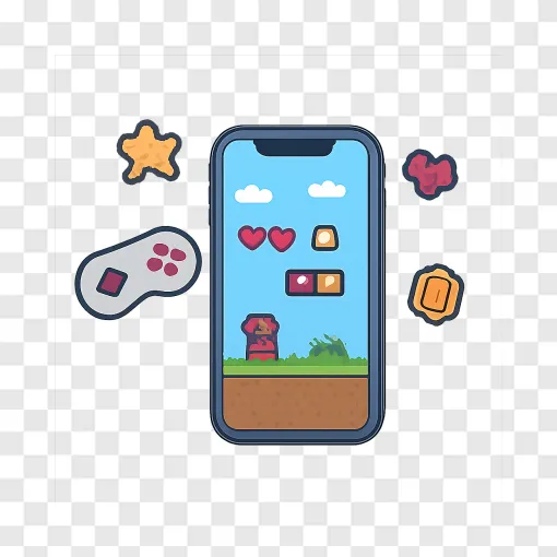 Mobile Gaming Concept PNG Graphic For Creators