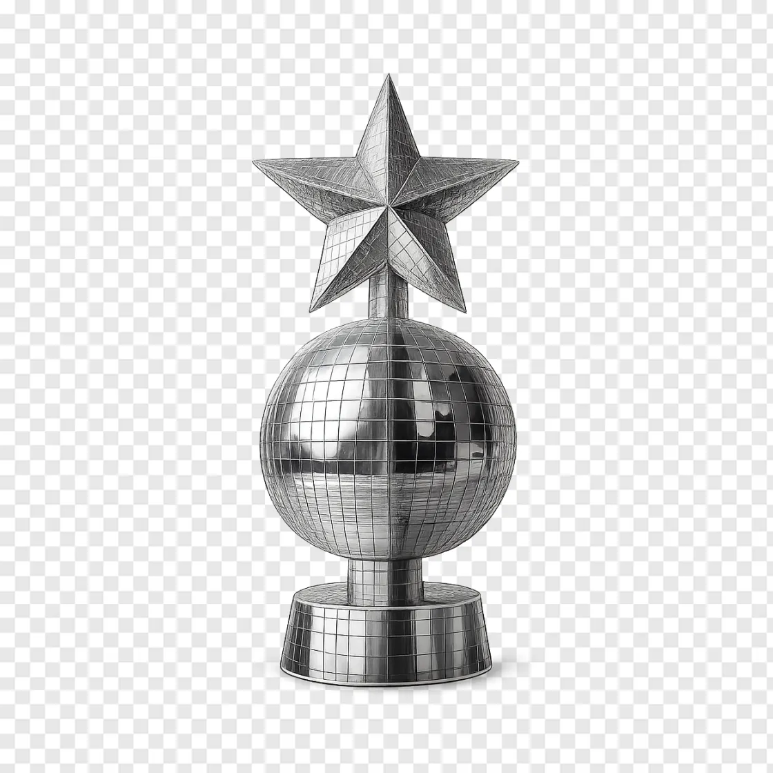 Mirror Ball Trophy PNG Image For Dancing Competition Designs