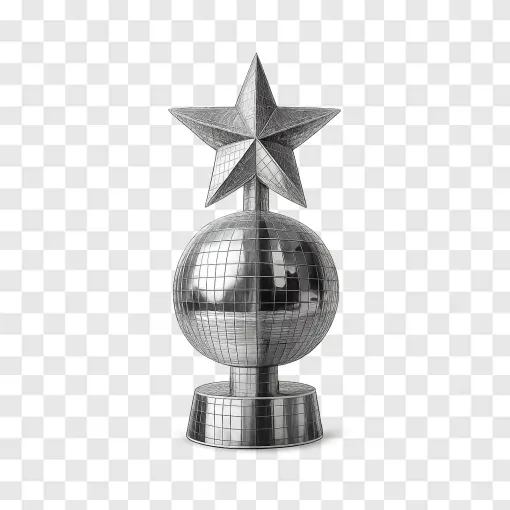 Mirror Ball Trophy PNG Image For Dancing Competition Designs