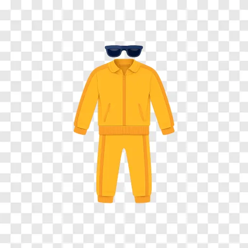 Yellow Tracksuit And Sunglasses PNG For Comedic Designs