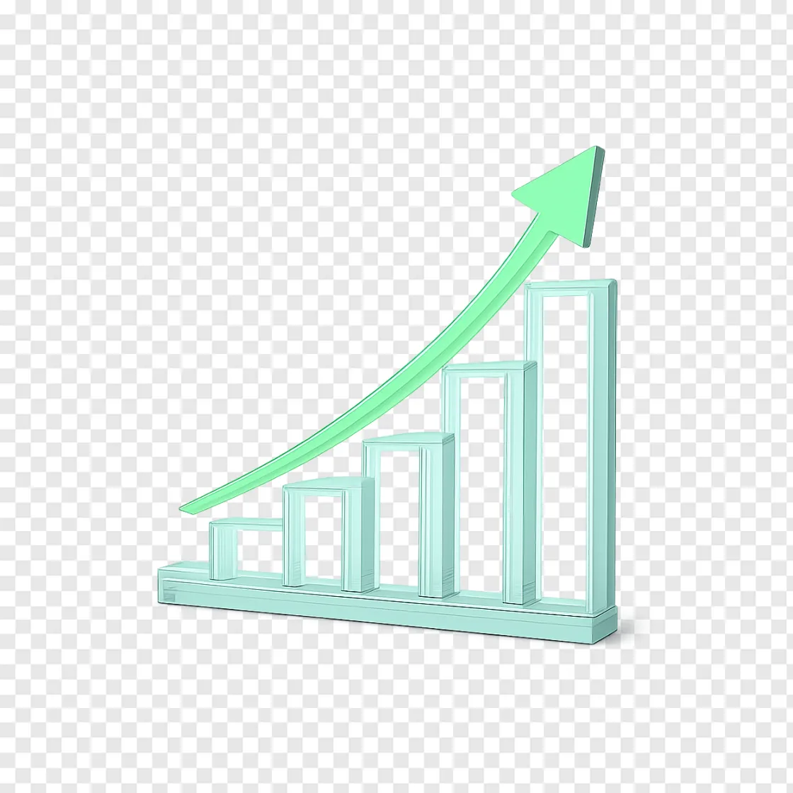 Stock Market Growth Trend PNG Graphic
