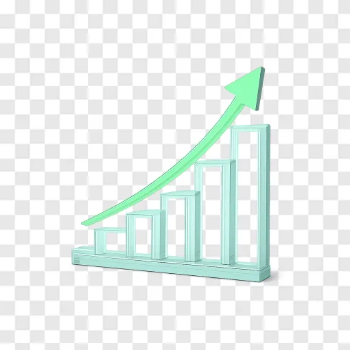 Stock Market Growth Trend PNG Graphic