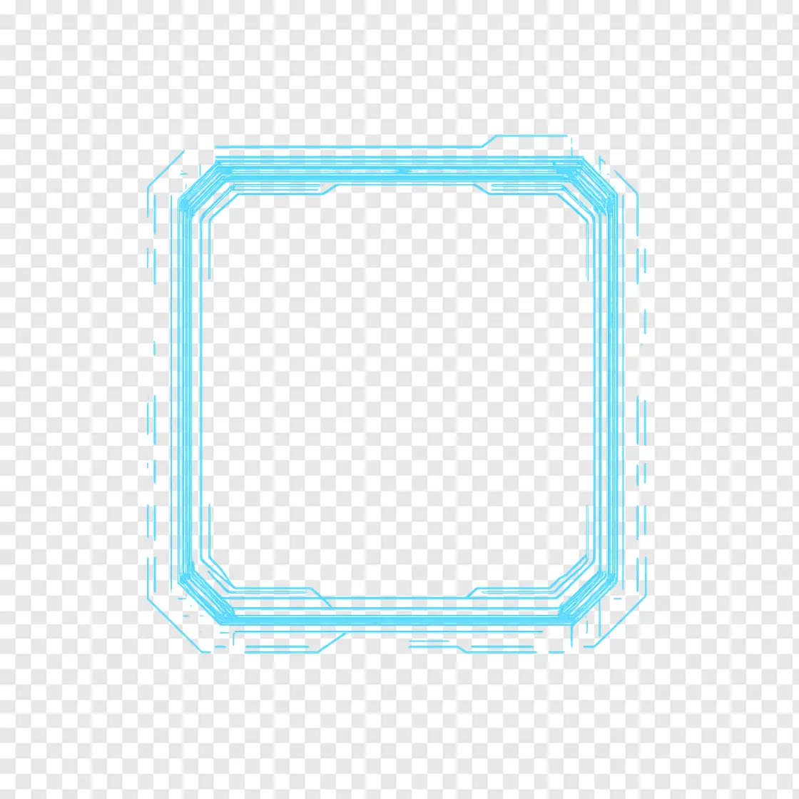 Futuristic Digital Border PNG Graphic