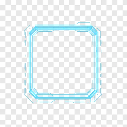 Futuristic Digital Border PNG Graphic