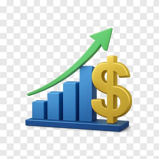 Stock Market Growth Chart PNG Transparent Background