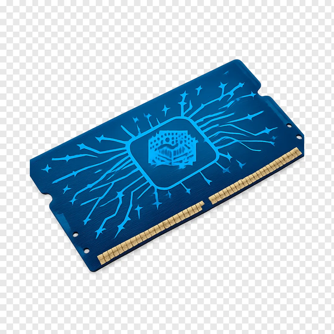 Futuristic RAM Memory Chip PNG Graphic For Tech Designs