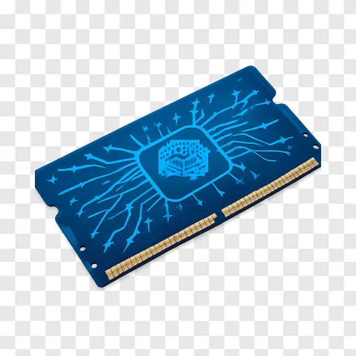 Futuristic RAM Memory Chip PNG Graphic For Tech Designs
