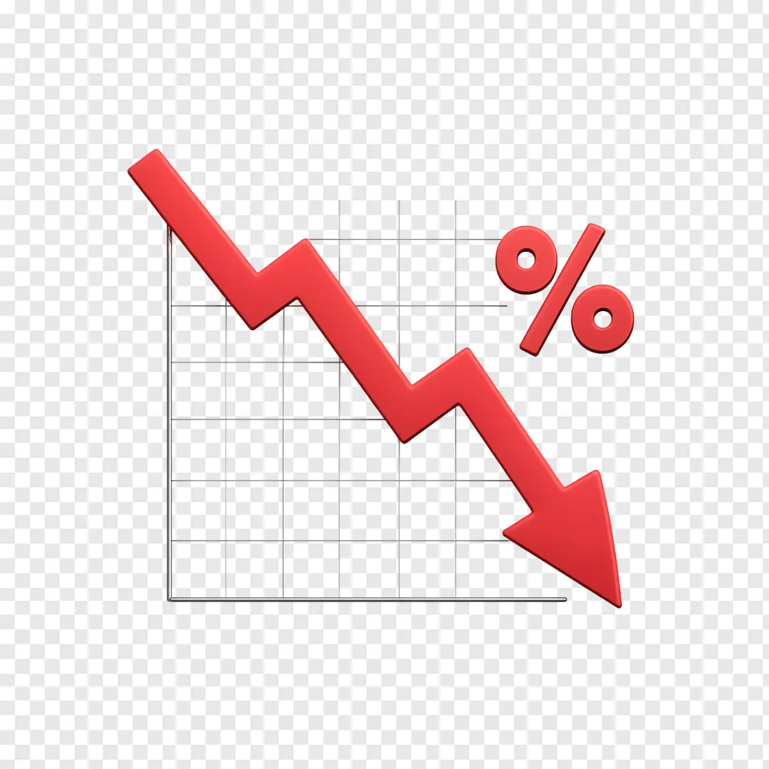 Stock Market Downward Trend PNG Graphic