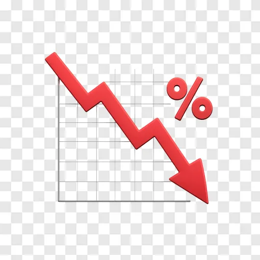 Stock Market Downward Trend PNG Graphic